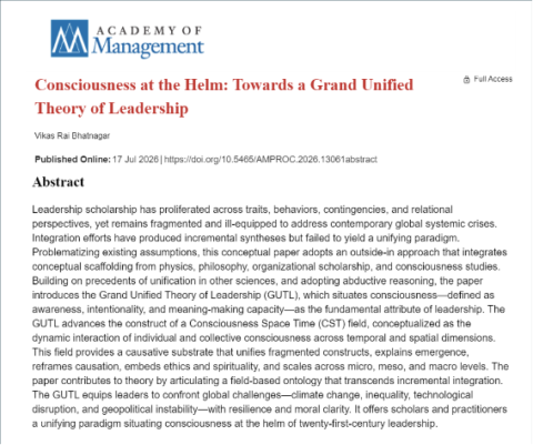 Consciousness at the Helm: Towards a Grand Unified Theory of Leadership