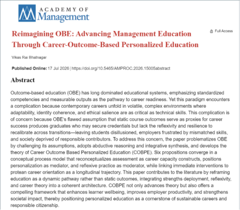 Reimagining OBE: Advancing Management Education Through Career-Outcome-Based Personalized Education